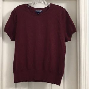 Lands End burgundy knit top, petite large